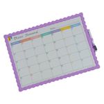 Quadro Branco de Recado e Plano Semanal Magnético 39 x 28 cm (Amarelo, Lilás, Rosa e Verde) - Importado