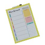 Quadro Branco de Recado e Plano Semanal Magnético 39 x 28 cm (Amarelo, Lilás, Rosa e Verde) - Importado