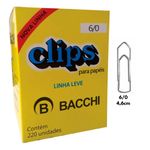 Clips Galvanizado para Escritório Caixas em Maior Quantidade | Tamanhos 2/0, 3/0, 4/0, 6/0, 8/0  | - Bacchi
