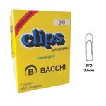 Clips Galvanizado para Escritório Caixas em Maior Quantidade | Tamanhos 2/0, 3/0, 4/0, 6/0, 8/0  | - Bacchi