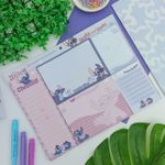 Kit Bloco de Anotações Destacável Stitch com 5 Bloquinhos de 20 Folhas - DAC