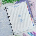 Fichário Universitário Stitch 22,3 x 27,5 cm Capa Protetora Cristal 192 Folhas Pautadas - DAC