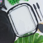 Estojo Box Cristal Transparente Preto 100 Pens com Divisórias - DAC