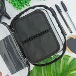 Estojo Box Cristal Transparente Preto 100 Pens com Divisórias - DAC