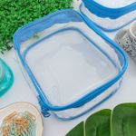 Estojo Box Cristal Transparente Azul Claro 100 Pens sem Divisórias - DAC