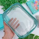 Estojo Box Cristal Transparente Verde Água 100 Pens sem Divisórias - DAC