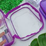 Estojo Box Cristal Transparente Roxo 100 Pens sem Divisórias - DAC