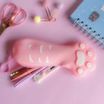 Estojo Patinhas Colorido de Silicone ( Azul, Rosa Claro e Rosa Pink ) -  Cosy