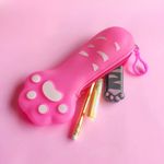 Estojo Patinhas Colorido de Silicone ( Azul, Rosa Claro e Rosa Pink ) -  Cosy
