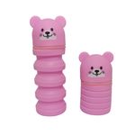 Estojo Retratil Ursinho Colorido de Silicone (Azul, Lilás, Rosa, Verde e Vermelho) - Cosy