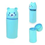 Estojo Médio Colorido Silicone Urso e Gatinho ( Amarelo, Azul, Marrom e Rosa) - Cosy 