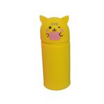 Estojo Médio Colorido Silicone Urso e Gatinho ( Amarelo, Azul, Marrom e Rosa) - Cosy 