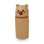 Estojo Médio Colorido Silicone Urso e Gatinho ( Amarelo, Azul, Marrom e Rosa) - Cosy 