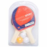 Kit Ping-Pong Duas Raquetes e Três Bolinhas para Tenis de Mesa  - Yins