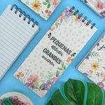 Bloco de Anotações Capa Dura Floral Espiral 210 x 88 mm com 100 Folhas Pautadas - Importado