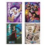 Caderno Universitário 1 Matéria One Piece 80 Folhas com Adesivos Connect - Tilibra