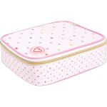 Estojo Box Académie Corações Metalizados Rosa Tom Pastel - Tilibra