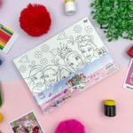 Kit Tela para Pintura Princesas + 6 Mini Tinta Guache + Pincel - DAC
