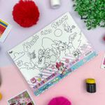 Kit Tela para Pintura Minnie + 6 Mini Tinta Guache + Pincel - DAC
