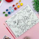Kit Tela para Pintura Minnie + 6 Mini Tinta Guache + Pincel - DAC