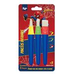 Kit com 3 Pincéis Infantis Ergonômicos Homem Aranha Spider Man - DAC