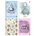 Caderno Colegial Costurado Capa Dura Alice no País das Maravilhas 17,9 x 24,1 cm 160 Folhas - Animativa