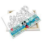 Kit Tela para Pintura Mickey + 6 Mini Tinta Guache + Pincel - DAC
