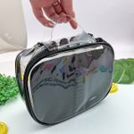 Estojo Box Big Ultra Clear Preto com Divisórias - Obi