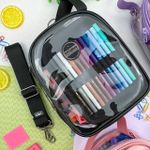 Estojo Box Disclick Preto com Alça e Divisórias - Obi