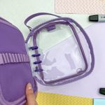 Estojo Box Disclick Lilás com Divisórias - Obi