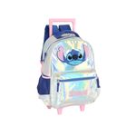 Mochila de Rodinha Infantil  Holográfica Stitch  Luxcel | Prata 