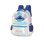 Mochila Escolar Feminina  Holográfica Stitch -  Luxcel | Prata