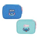 Estojo Box Stitch com Divisória (Azul e Verde Água) - Luxcell