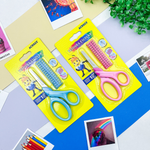 Tesoura Escolar com Kit Alfabeto (rosa e azul) - Acrilex