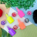 Cola Colorida Neon 4 Cores + 5 Enfeites Flocados Glitter - Master