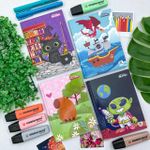 Agenda do Aluno Infantil Escolar Permanente Costurada 12 x 16 cm 64 Folhas - Animativa