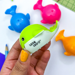 Apontador 2 Furos com Depósito Baleia Colorido (Azul, Laranja, Verde e Rosa) - Leo&Leo
