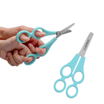 Tesoura Dupla Para Pais e Filhos Ambidestra Azul Pastel 13cm - Leo&Leo
