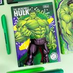 Caderno Universitário Brochura Capa Dura Hulk 20 x 27,5 cm 80 Folhas - Tilibra