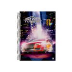 Caderno Universitário Espiral Capa Dura  80 Folhas 200 x 275 mm Silver Tuning - Animativa
