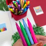 Caneta Hidrográfica Vai e Vem 50 cores (Canetinhas) Lavável  + Estojo Exclusivo - Faber-Castell
