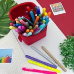 Caneta Hidrográfica Vai e Vem 50 cores (Canetinhas) Lavável  + Estojo Exclusivo - Faber-Castell