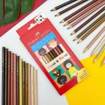 Lápis de Cor 12 Cores Tons de Pele Caras e Cores - Faber-Castell