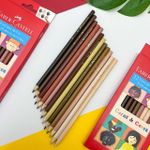 Lápis de Cor 12 Cores Tons de Pele Caras e Cores - Faber-Castell
