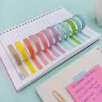 Fita Adesiva Colorida Washi Tape Tons Pastel Estreita com 12 Cores - Importado