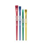 Kit com 4 Pincéis Ergonômicos (Chato e Redondo) Colorido - Tilibra