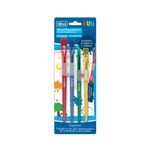 Kit com 4 Pincéis Ergonômicos (Chato e Redondo) Colorido - Tilibra