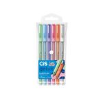 Caneta em Gel Gelyx 06 Cores Tons Pastel 0.8 mm - Cis