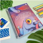 Caderno Universitário Espiral Kbom Masculino 10 Matérias 200 Folhas20 x 27,5 cm  -Animativa