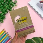 Bloco Adesivo Post-it Coleção Paixão por Viajar 4 Blocos 101mm x 152mm 180 Folhas Pautado Pastel Papel Reciclado - 3M